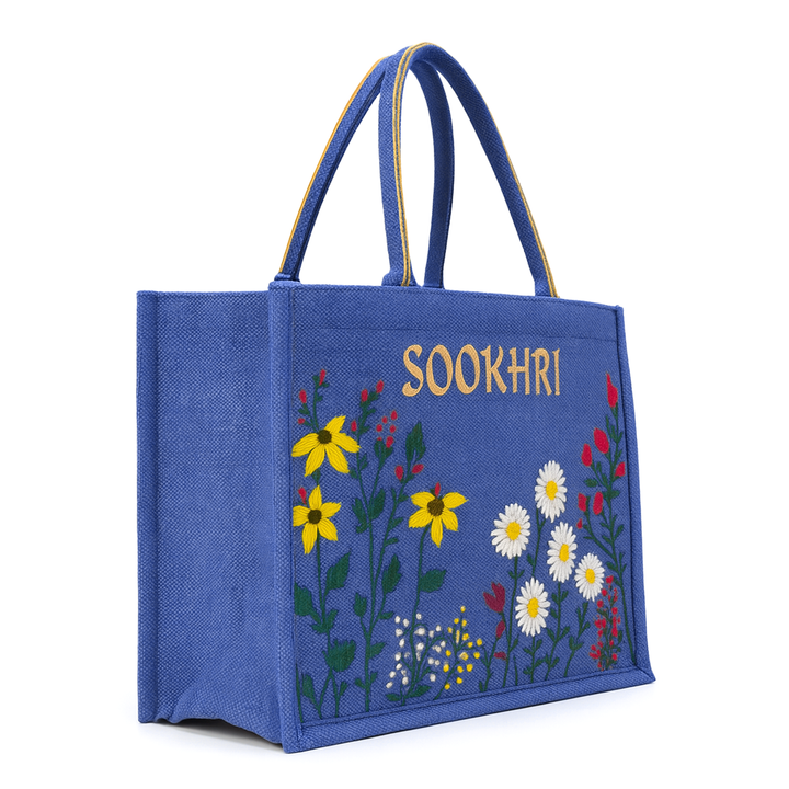 ORIGNAL SOOKHRI EMBROIDERED HANDBAGS - ROYAL BLUE
