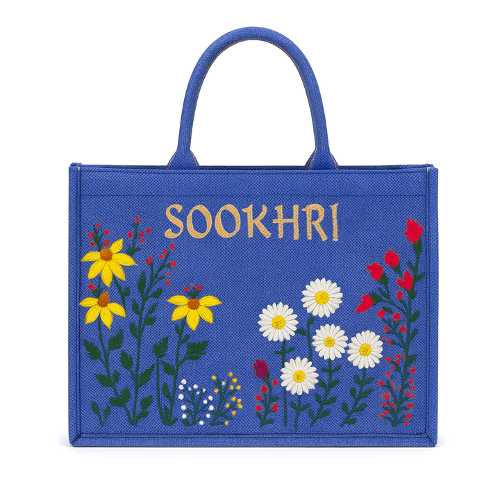 ORIGNAL SOOKHRI EMBROIDERED HANDBAGS - ROYAL BLUE