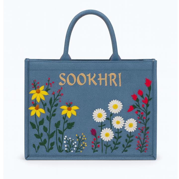 ORIGNAL SOOKHRI EMBROIDERED HANDBAGS - BLUE