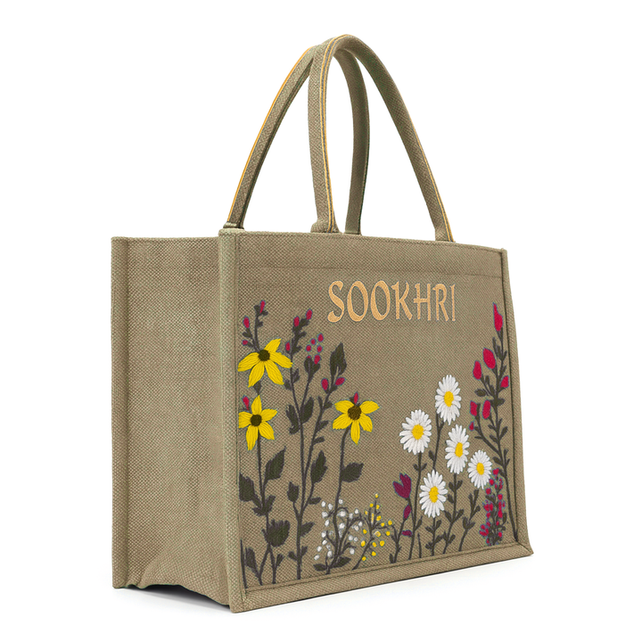 ORIGNAL SOOKHRI EMBROIDERED HANDBAGS - BEIGE