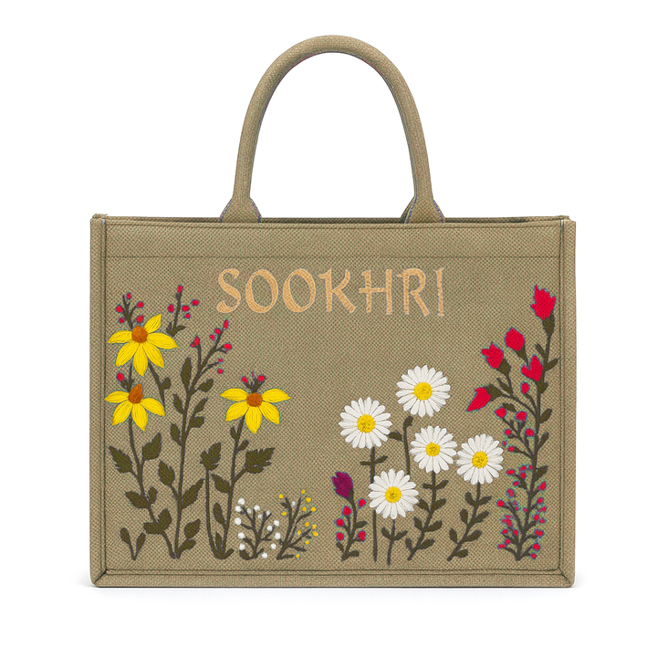 ORIGNAL SOOKHRI EMBROIDERED HANDBAGS - BEIGE
