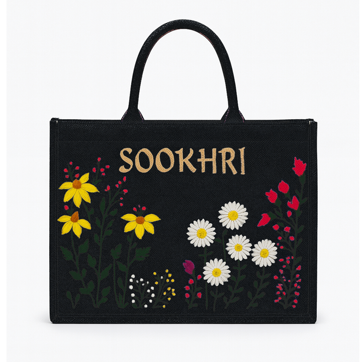 ORIGNAL SOOKHRI EMBROIDERED HANDBAGS - BLACK