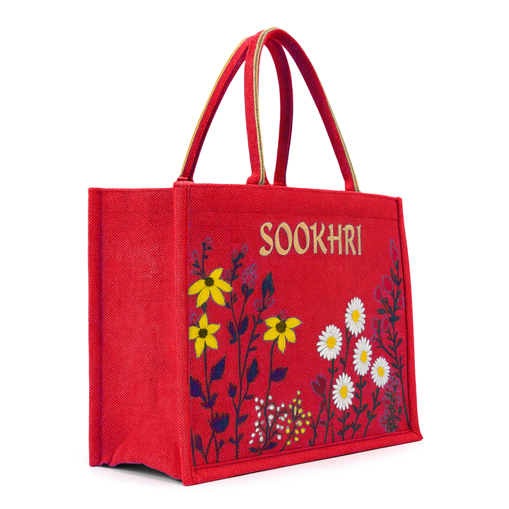 ORIGNAL SOOKHRI EMBROIDERED HANDBAGS - RED