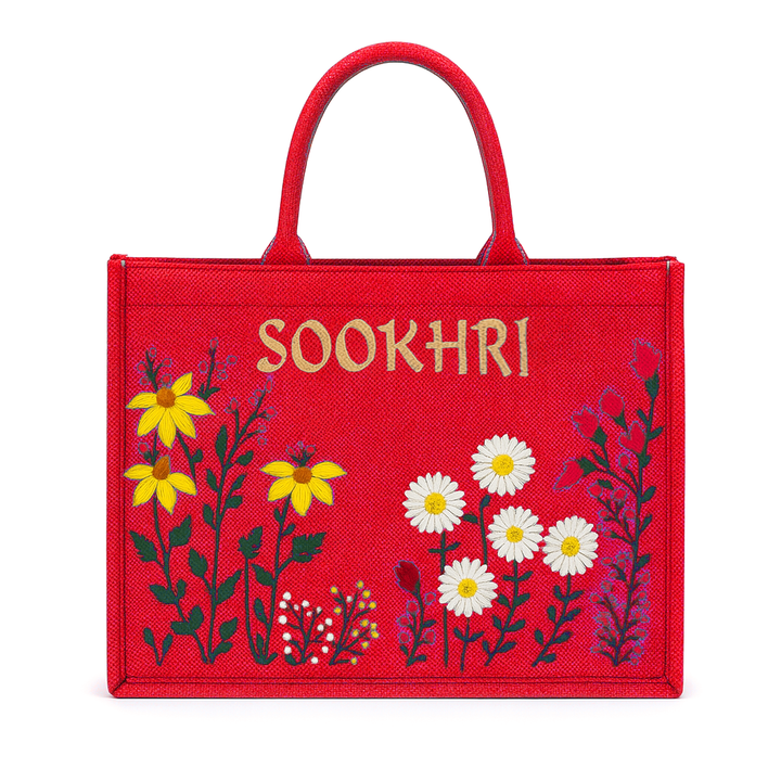 ORIGNAL SOOKHRI EMBROIDERED HANDBAGS - RED